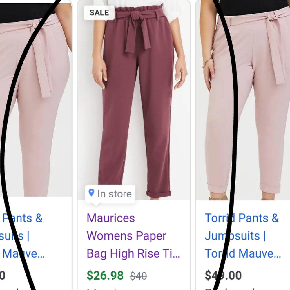 Maurices paper bag mauve pants